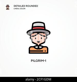 Pilgrim-1 vector icon. Modern vector illustration concepts. Easy to edit and customize. Stock Vector
