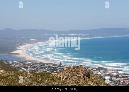 View on Hermanus from Fernkloof Nature Reserve, South Africa Stock Photo