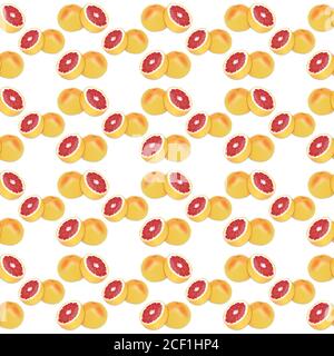 KTSP03 Grapefruit on a White Background Seamless Pattern Image,Grapefruit Seamless Image, Stock Photo