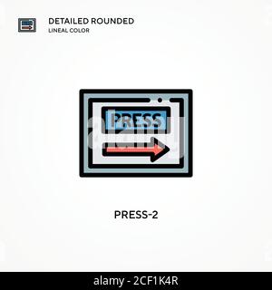 Press-2 vector icon. Modern vector illustration concepts. Easy to edit and customize. Stock Vector