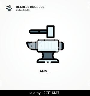 Anvil vector icon. Modern vector illustration concepts. Easy to edit and customize. Stock Vector