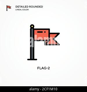 Flag-2 vector icon. Modern vector illustration concepts. Easy to edit and customize. Stock Vector