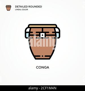 Conga vector icon. Modern vector illustration concepts. Easy to edit and customize. Stock Vector
