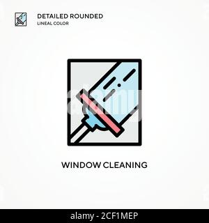 Window cleaning vector icon. Modern vector illustration concepts. Easy to edit and customize. Stock Vector
