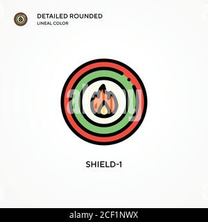 Shield-1 vector icon. Modern vector illustration concepts. Easy to edit and customize. Stock Vector