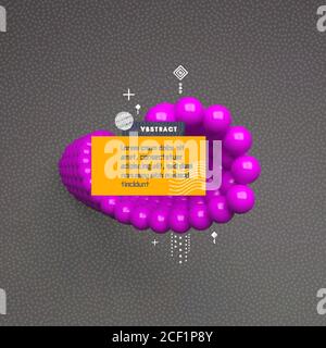 3d spheres composition. Art element in futuristic technology style. Vector illustration for web design, technology, marketing, website, business prese Stock Vector