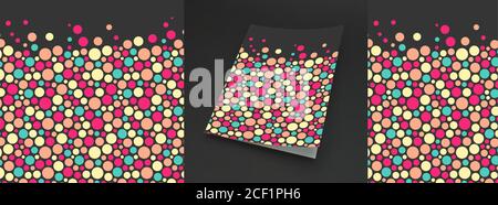 Abstract background with color circles. Notebook cover template. Vector illustration. Stock Vector