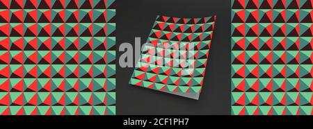 Cover design template. Abstract geometrical background with pyramids. Vector Illustration. Stock Vector