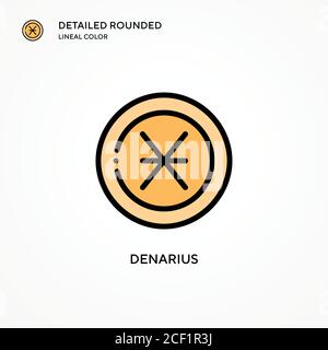 Denarius vector icon. Modern vector illustration concepts. Easy to edit and customize. Stock Vector