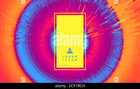 Abstract circular background with dynamic rays. Radial structure. Art design for your project. Stock Vector