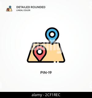 Pin-19 vector icon. Modern vector illustration concepts. Easy to edit and customize. Stock Vector