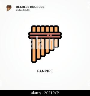 Panpipe vector icon. Modern vector illustration concepts. Easy to edit and customize. Stock Vector