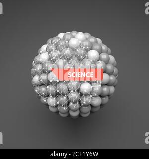 Sphere. 3d vector template. Abstract illustration. Idea concept for science, technology, web design and network. Stock Vector