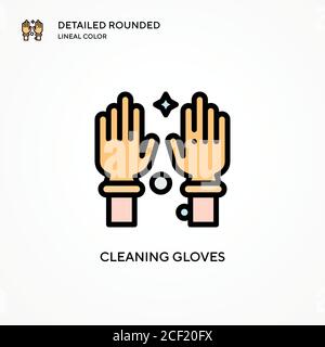 Cleaning gloves vector icon. Modern vector illustration concepts. Easy to edit and customize. Stock Vector