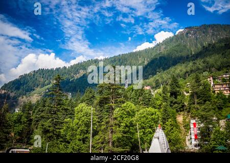 Manali, Himachal Pradesh. Panoramic views of Himalayas. Natural beauty of Solang Valley in India. Famous tourist place for travel and honeymoon Travel Stock Photo