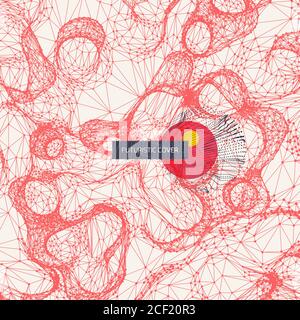 Lattice structure. Science or technology background. 3d grid surface. Abstract  vector illustration. Stock Vector