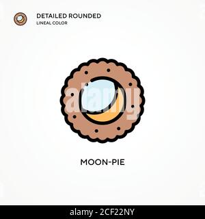 Moon-pie vector icon. Modern vector illustration concepts. Easy to edit and customize. Stock Vector
