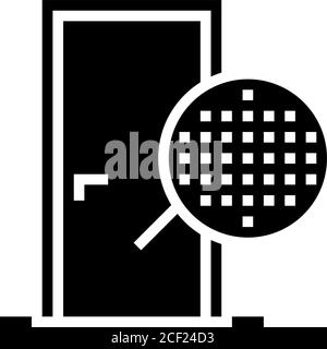 veneer material door glyph icon vector illustration Stock Vector