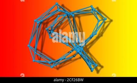 wire frame model of torus knot - 3D Rendering.