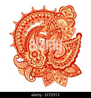 Seamless Paisley pattern in indian style. Floral vector illustration Stock Vector