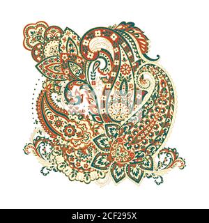 Isolated indian pattern with paisley Stock Vector