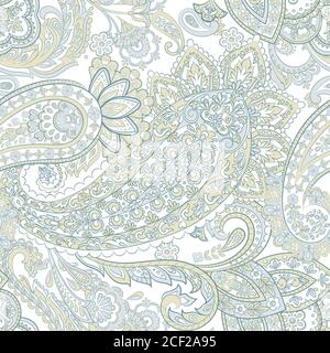 vintage pattern with indian batik style paisley. floral vector background Stock Vector
