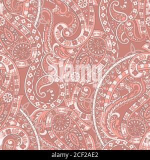 Damask paisley seamless vector pattern. Floral vintage background Stock Vector