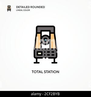 Total station vector icon. Modern vector illustration concepts. Easy to edit and customize. Stock Vector