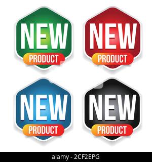 New Product label set badge Stock Vector