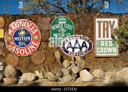 Old signs at Pinos Altos, New Mexico, USA Stock Photo