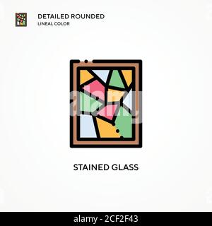 Stained glass vector icon. Modern vector illustration concepts. Easy to edit and customize. Stock Vector