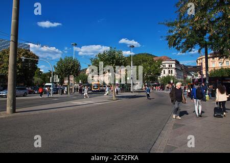 The vintage street in Heidelberg, Germany Stock Photo