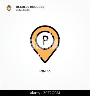 Pin-16 vector icon. Modern vector illustration concepts. Easy to edit and customize. Stock Vector