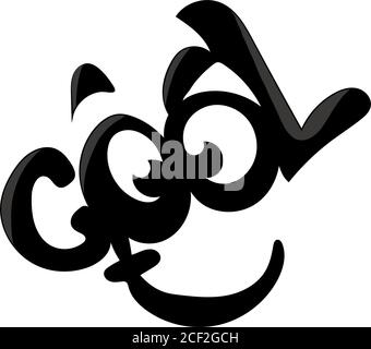 Cartoon Cool Text Effect Vector Illustration Stock Vector