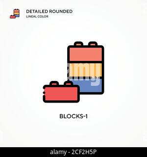 Blocks-1 vector icon. Modern vector illustration concepts. Easy to edit and customize. Stock Vector