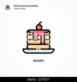 Baker vector icon. Modern vector illustration concepts. Easy to edit and customize. Stock Vector