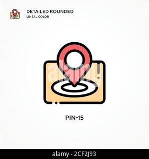 Pin-15 vector icon. Modern vector illustration concepts. Easy to edit and customize. Stock Vector