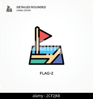 Flag-2 vector icon. Modern vector illustration concepts. Easy to edit and customize. Stock Vector