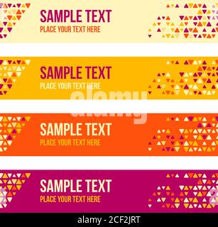 Abstract patterned banner background with mixed small spots. Colorful vector background set. Stock Vector
