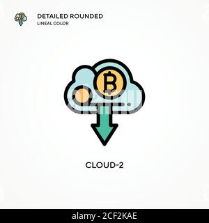 Cloud-2 vector icon. Modern vector illustration concepts. Easy to edit and customize. Stock Vector
