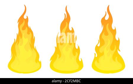 Bonfire icon set. Design element Stock Vector