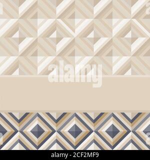 Geometrical pattern in dark gray&golden colors, seamless vector background. Stock Vector