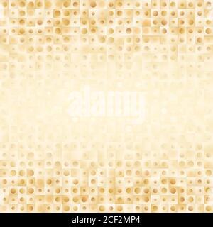 Abstract geometric background with small mixed shapes in golden color. Stock Vector