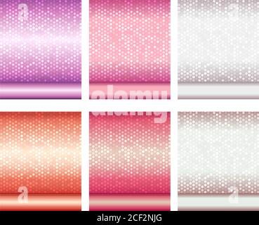 Set of luxury metallic backgrounds. For party posters, discount, credit, gift cards or other design. Stock Vector