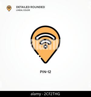Pin-12 vector icon. Modern vector illustration concepts. Easy to edit and customize. Stock Vector