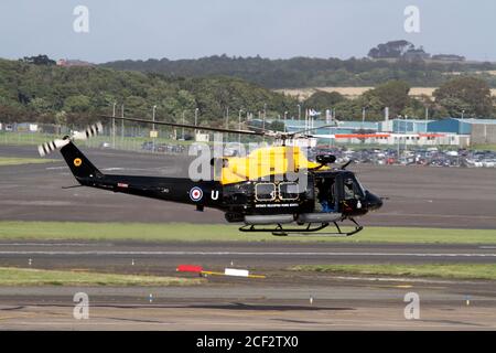 Prestwick, Ayrshire, Scotland, 31 Aug 2013 RAF defence helicopter flying school takes off Stock Photo