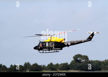 Prestwick, Ayrshire, Scotland, 31 Aug 2013 RAF defence helicopter flying school takes off Stock Photo