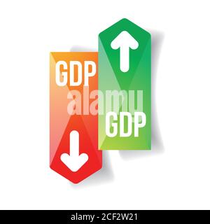 Gross Domestic Product chart button Stock Vector