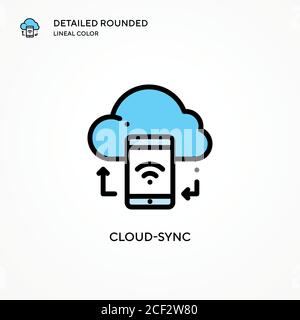 Cloud-sync vector icon. Modern vector illustration concepts. Easy to edit and customize. Stock Vector