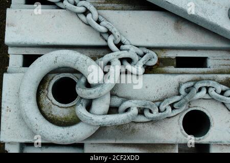 Detail from 'Silent Cargoes' a sculpture on Trafford Wharf, Salford Quays, Manchester, UK. Stock Photo
